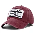 Casquette de Baseball Vintage Chicago Brodée pour Homme et Femme Chapeau Hip Hop Y2k Réglable