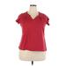 Avenue Short Sleeve T-Shirt: Red Tops - Women's Size 18 Plus