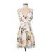 Express Outlet Casual Dress - Fit & Flare: White Floral Dresses - Women's Size Small