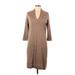 The Limited Casual Dress - Sweater Dress: Brown Marled Dresses - Women's Size Large