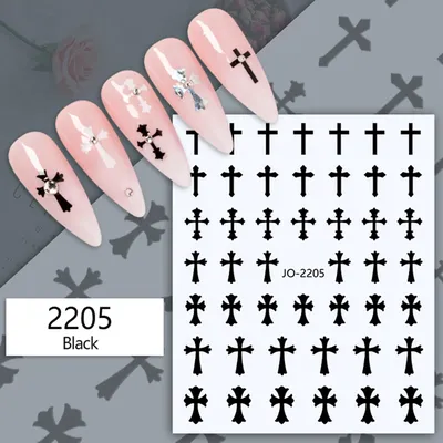 Women Nail Art Sticker New Hot INS Style 12 Colors Cross Solid Color Nail DIY Decoration Decals