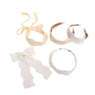 Fashion Cotton Embrodiery Eyelet Hair Accessories Elegant Dressy headband bow clip For Girl