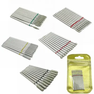 10pcs Nail Milling Cutter Set Diamond Stone Electric Manicure Drills Nail Drill Cuticle Clean Bits Burr Accessories Nail Art