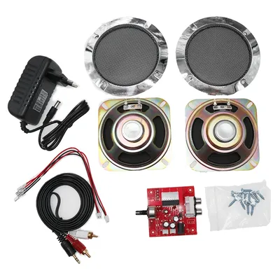 Arcade Game Console Audio Amplifier Kit，Amplifier 4-inch 5W Speakers Power Cable For Arcade Game