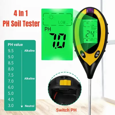 Digital 4 In 1 Soil PH Meter Moisture Monitor Temperature Sunlight Tester for Gardening Plants