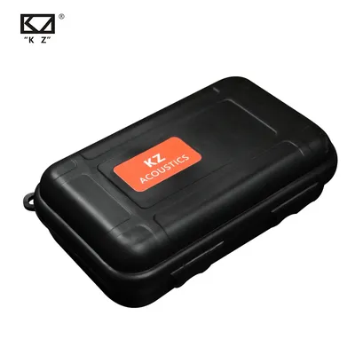 KZ Square Case High End In Ear Earphones Case Bag PU Zipper Storage Box Black Portable Hold Storage