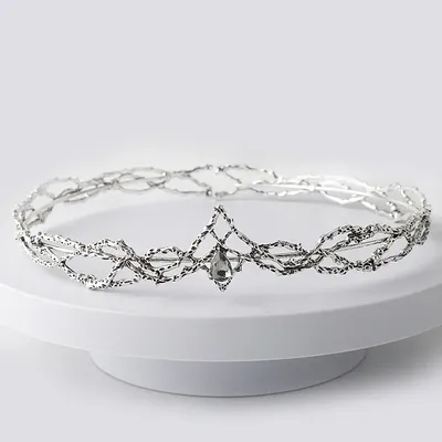 King Round Elves Crown Tiara Women Man Waterdrop Zircon Headband Bridal Hair Accessories Crown