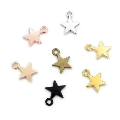 100pcs 11x8mm Metal Zinc Alloy MINI Five-pointed Star Charms Fit Jewelry Pendant Charms Makings DIY Handmade Craft