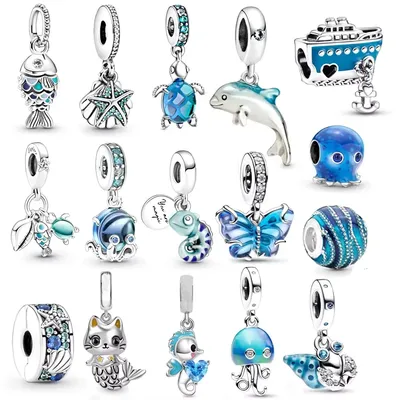 NEW Ocean Collection Sea Turtle Dolphin & Starfish Charm Bead Fit Original 925 Sterling Silver Bracelet DIY Jewelry Women Gift