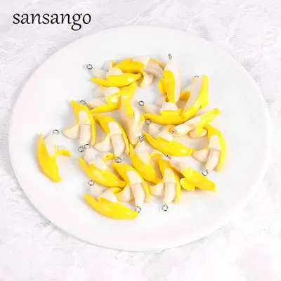 10 Piece Yellow Enamel Alloy Banana Charms Pendant For Handmade Cute Earrings Necklace Fashion Jewelry Findings