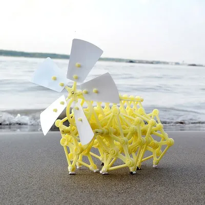Child/Adult DIY Toy Hand-invented Robot Creative Wind Energy Powered Mechanical Puzzle Education