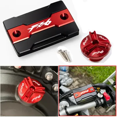 For Yamaha FZ6 FZ-6 ZF6N FZ6R FZ6S FAZER Motorcycle Front Brake Fluid Tank Cap and Engine Filler Cap