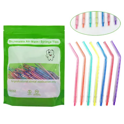 250PCS/Bag Dental Disposable Air-Water Syringe Tips High Quality Plastic Three Ways Syringe Water