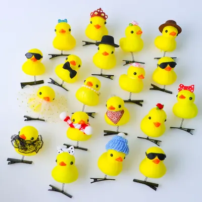 10/20/50/100Pcs/Lot Cartoon Funny Children 3D Little Yellow Duck Plush Hairpin Fashion DIY Duckbill