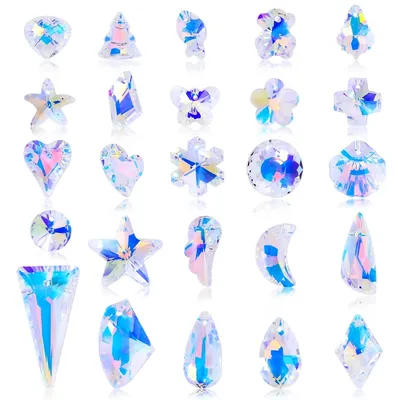 AB Color Crystal Pendant Beads Multi -shape Glass Charms Beads Jewelry Gems Stones for Jewelry Making Supplies DIY Earrings