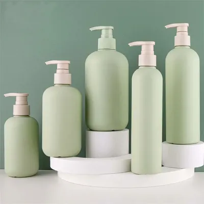 Avocado Green Empty Plastic Pump Lotion Shampoo Bottle Cosmetic Container Acrylic Pump Head 200ml