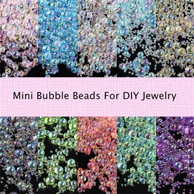 10g 0.6-3mm Colorful Water Bubble Bead Mix UV Epoxy Resin Silicone Molds For DIY Filling Jewelry Craft Materials Accessories