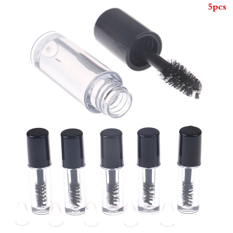 Empty Mascara Bottles With Wand Refillable 5Pcs 0.8ml Empty Mascara Tube DIY Wand Eyelash Cream Container Liquid Bottle