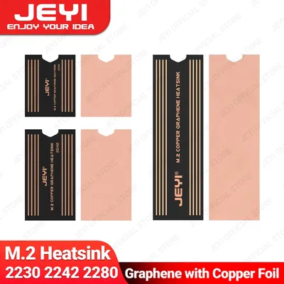 JEYI Graphene 2280 2242 2230 M.2 SSD Heatsink, Dual-Layer Graphene Heat sink and Copper Foil Design