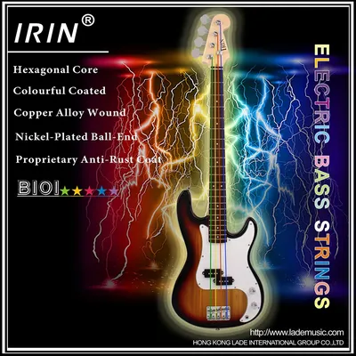 B101 Electric Bass Strings Hexagonal Steel Core Copper Alloy Wound Colorful Strings 4-String
