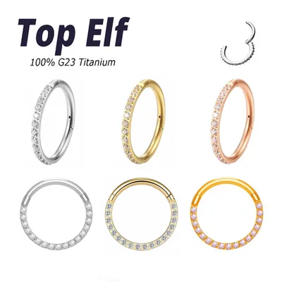 G23 Titanium 16G/18G Ear Cartilage Tragus Nose Rings Hinged Segment Ear Helix Daith Hoops Septum