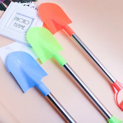 Children Beach Shovel 56cm Stainless Steel Pointed Shovel Toy Sand Snow Thickened Play House Beach
