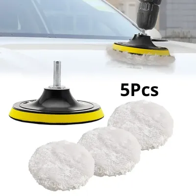 5Pcs 3 Inch Polishing Kit Car Polishing Pad Car Waxing Sponge Disk Wool Wheel Auto Paint Care