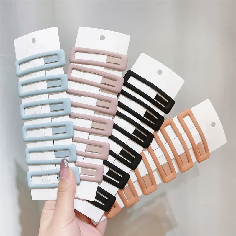 2/4pc Solid Matte Frosted BB Hair Clips for Grirls Womens Hairgrips Metal Hair Barrettes Hairpin Hairdressing Stying Accessories