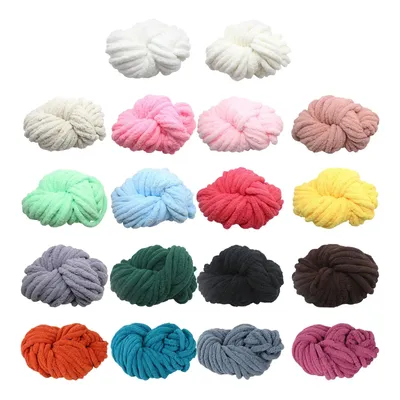 Chunky Chenille Yarn Gauge 7 Plush Jumbo Yarn Acrylic Thick Yarn Bulky Yarn for Hat Crochet Bed Arm