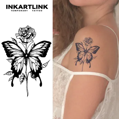 Butterfly temporary tattoo sticker, waterproof magic tattoo, lasts to 15 days fake tattoo, semi