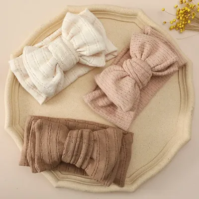 Baby Headband Hair Accessories Infant Girl Hairbands Bows Elastic Turbans for Newborn Babies Cotton
