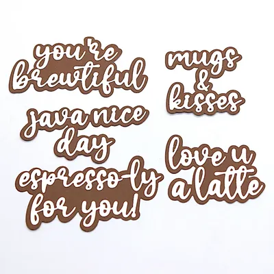 KSCRAFT 2023 Coffee Shadow Words Metal Cutting Dies Stencils for DIY Scrapbooking Decorative