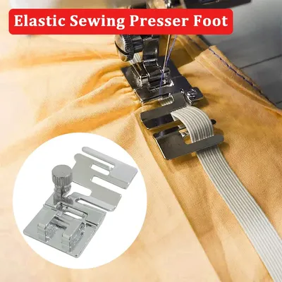1PCS Domestic Sewing Machine Parts Rolled Hem Presser Foot Elastic Cord Band Fabric Stretch DIY
