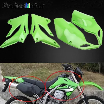 For Kawasaki KLX 250 300 Plastic Plate Enduro Motorcycle Fairing Front Rear Side Covers Guard Dirt