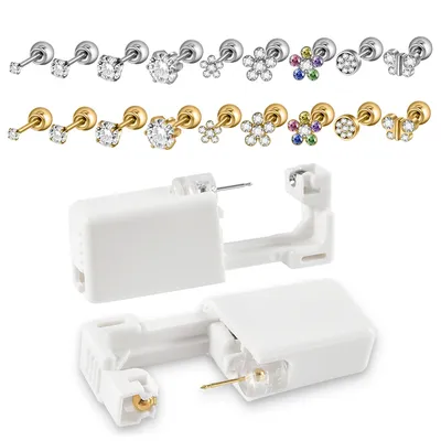 1PC 316L Surgical Steel Ear Stud Disposable Sterile Piercing Stud with Safe Ball Buckle Set Piercing