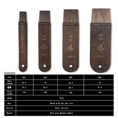 ArtSecret 2040F 2040FB Hake Watercolor Painting Brush Pony Mixed Ox Ear Hair Wood Handle Artist Tool For Gouache