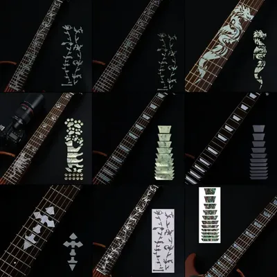 New 22 Styles Cross Inlay Decals Fretboard Sticker For Electric Acoustic Guitar Bass Ultra Thin