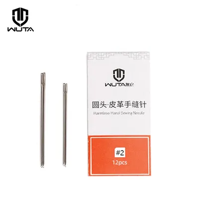 WUTA 12pcs Leathercraft Sewing Needles Large Eye Blunt Stitching Needle Harness Round-pointed Needle