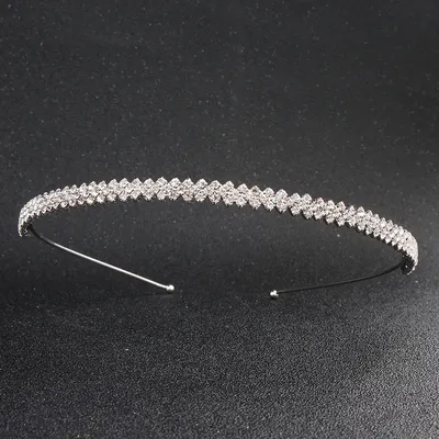 Fashion Rhinestone Bridal Tiara Headpiece Silver Color Crystal Wedding Hair Accessories Women