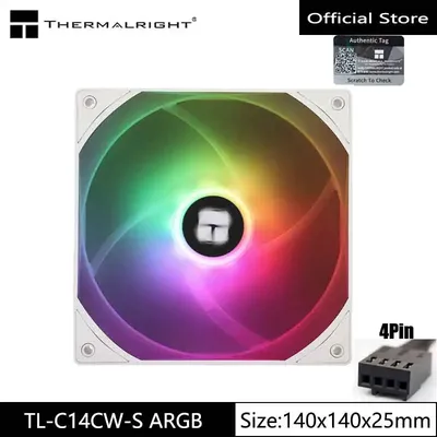 Thermalright 14cm ARGB TL-C14CW-S case CPU cooling fan supports the motherboard PWM/ARGB
