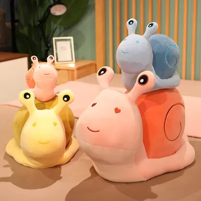 20-60cm Kawaii Animal Plush Cute Snail Doll Toys Peluche Comfort Soft Pillow Juguetes Home