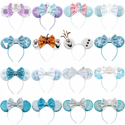 Disney Anna Princess Headband Mickey Mouse Ears Headbands for Girls Kids Frozen Snowman Olaf