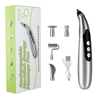 Electronic Acupuncture Pen Rechargeable Point Massager Therapy Heal Massage Pen Pain Relief Meridian
