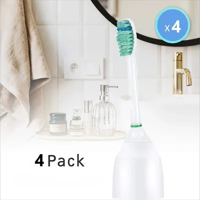 4Pcs Philips Electric Toothbrush Replacement Soft Brush Heads, Compatible with Sonicare HX3, HX6,