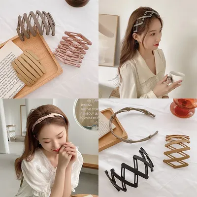 AISHG Portable Folding Hair band Women Morandi Color Non-Slip Headband Korean Face Wash Hairband