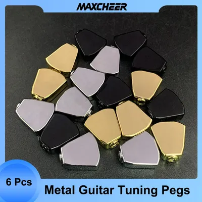 6Pcs Trapezoid Metal Guitar Tuning Pegs keys Tuners Machine Heads Replacement Buttons knobs Handle