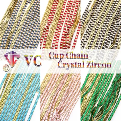New Color Rectangle Crystal Chain in Nail Art Luxury Claw Zircon Rhinestone Trimmings Gemstone Diy Jewelry Clothing Accessories