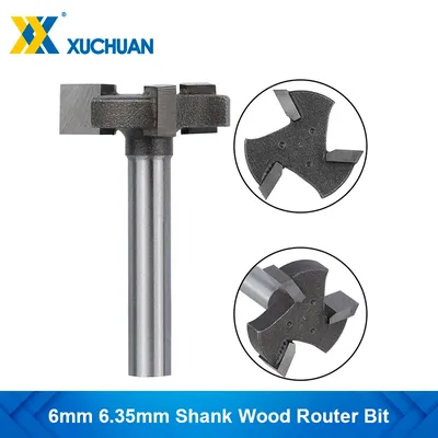 Spoilboard Surfacing Router Bit 6mm 6.35mm 12.7mm Shank Slab Flattening Router Bit T-Slot Milling