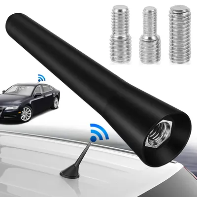 Strong Radio Roof Mount FM AM DAB Black 6.5cm Length Auto Universal with Screws Car Antenna Mini