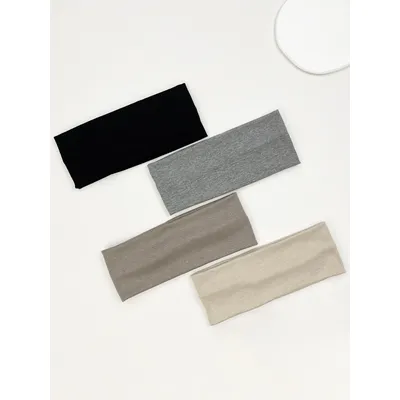 4Pcs/Set Fashion Knitted Hair Bands Women Solid Color Wide Elastic Headband Sport Yoga Hairband Soft